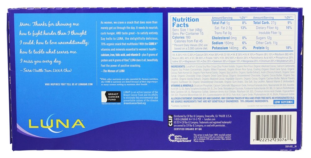 LUNA Bar Chocolate Cupcake serving idea for quick energy at work.