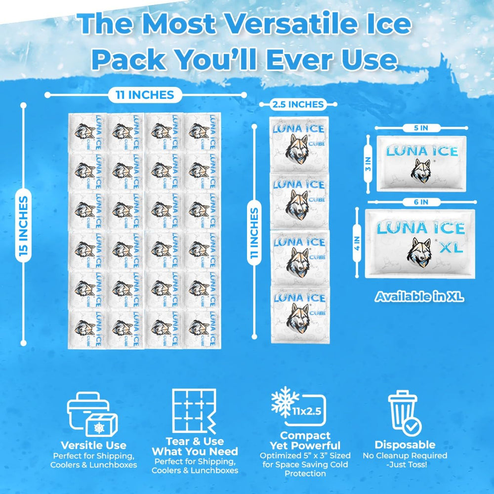 LUNA ICE packs are food-grade and non-toxic for safe food contact.