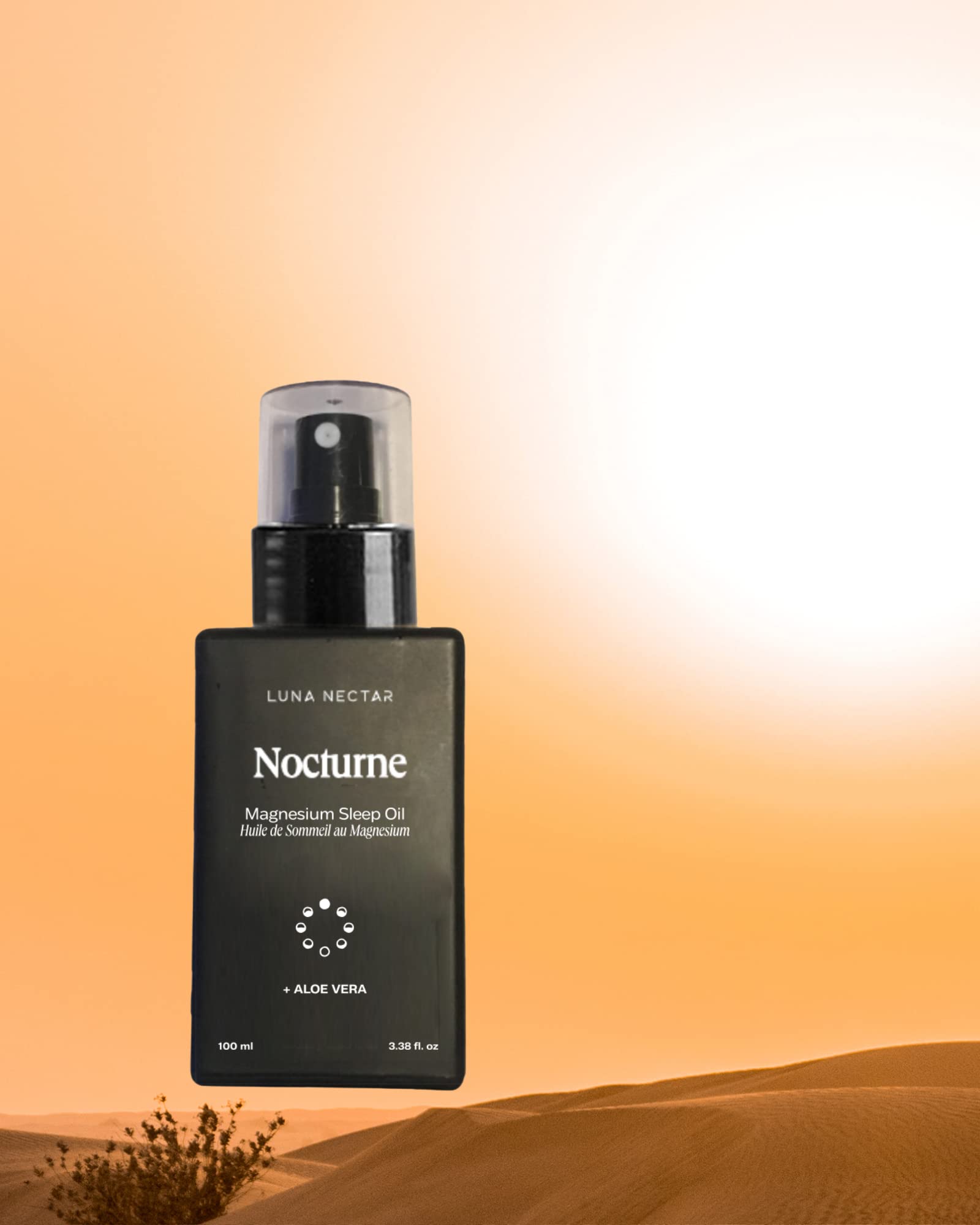 Luna Nectar Nocturne with aloe and lavender soothing skin during nightly routine.