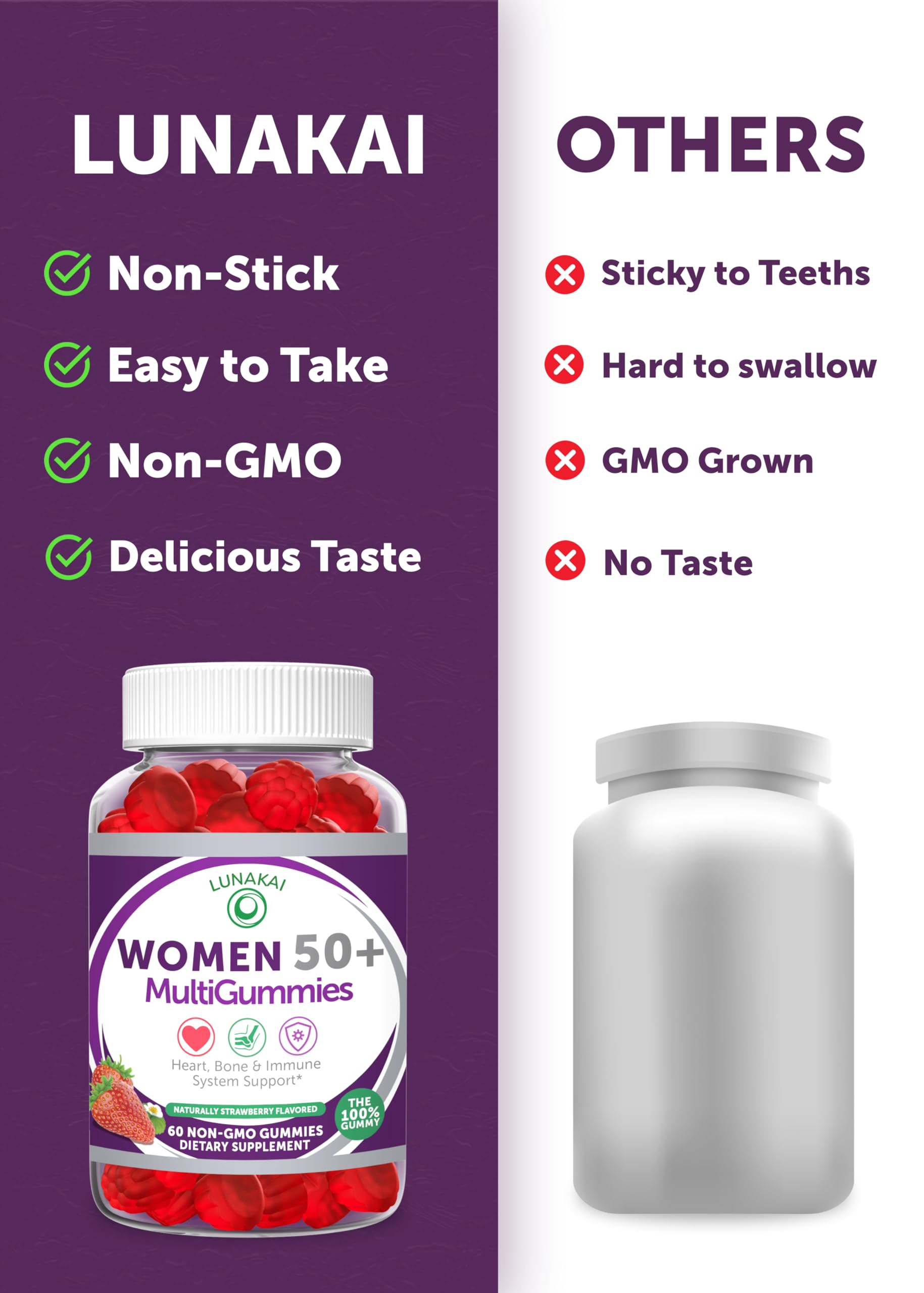 Lunakai 50+ women health visuals, emphasizing energy and vitality.