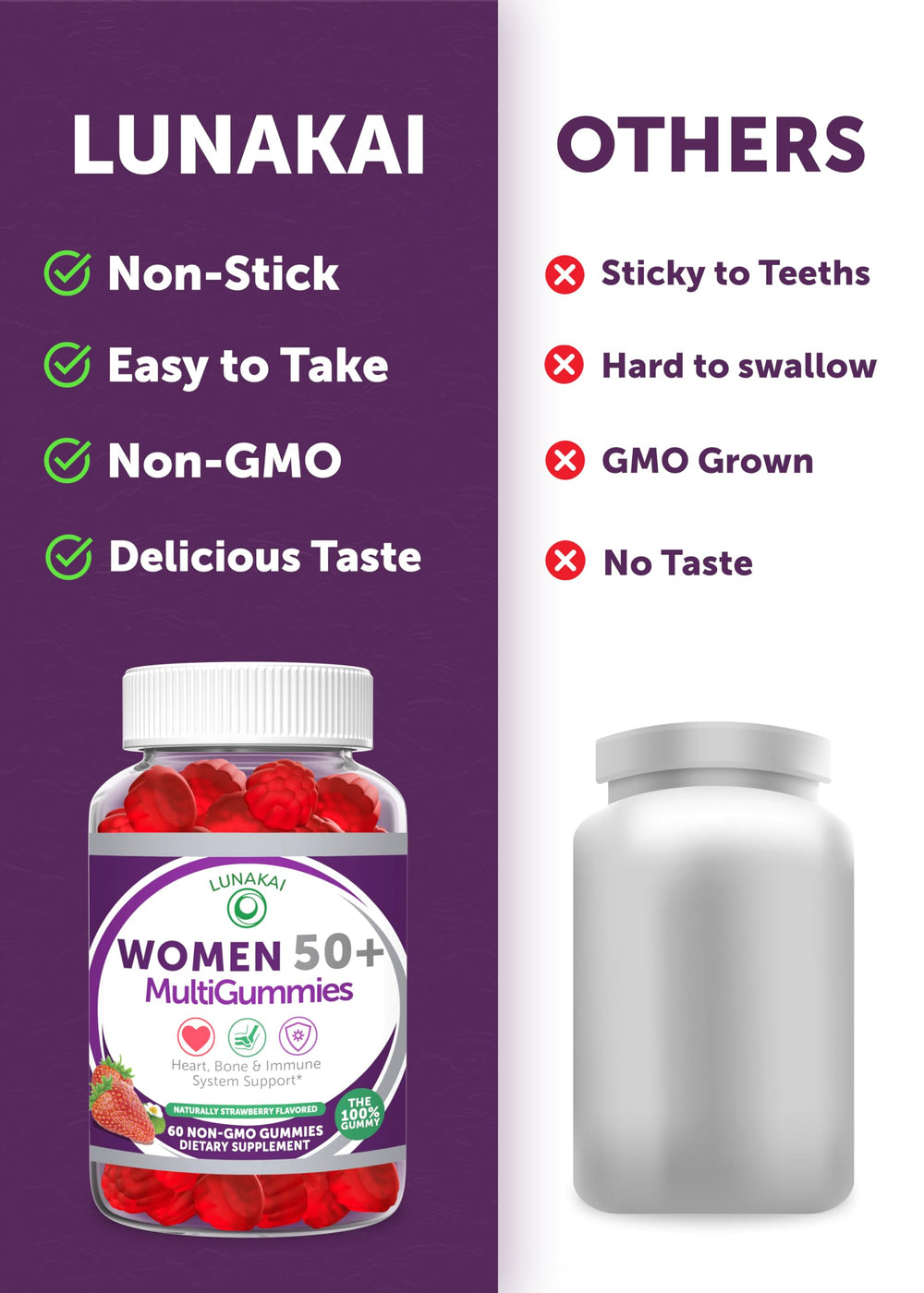 Lunakai 50+ women health visuals, emphasizing energy and vitality.