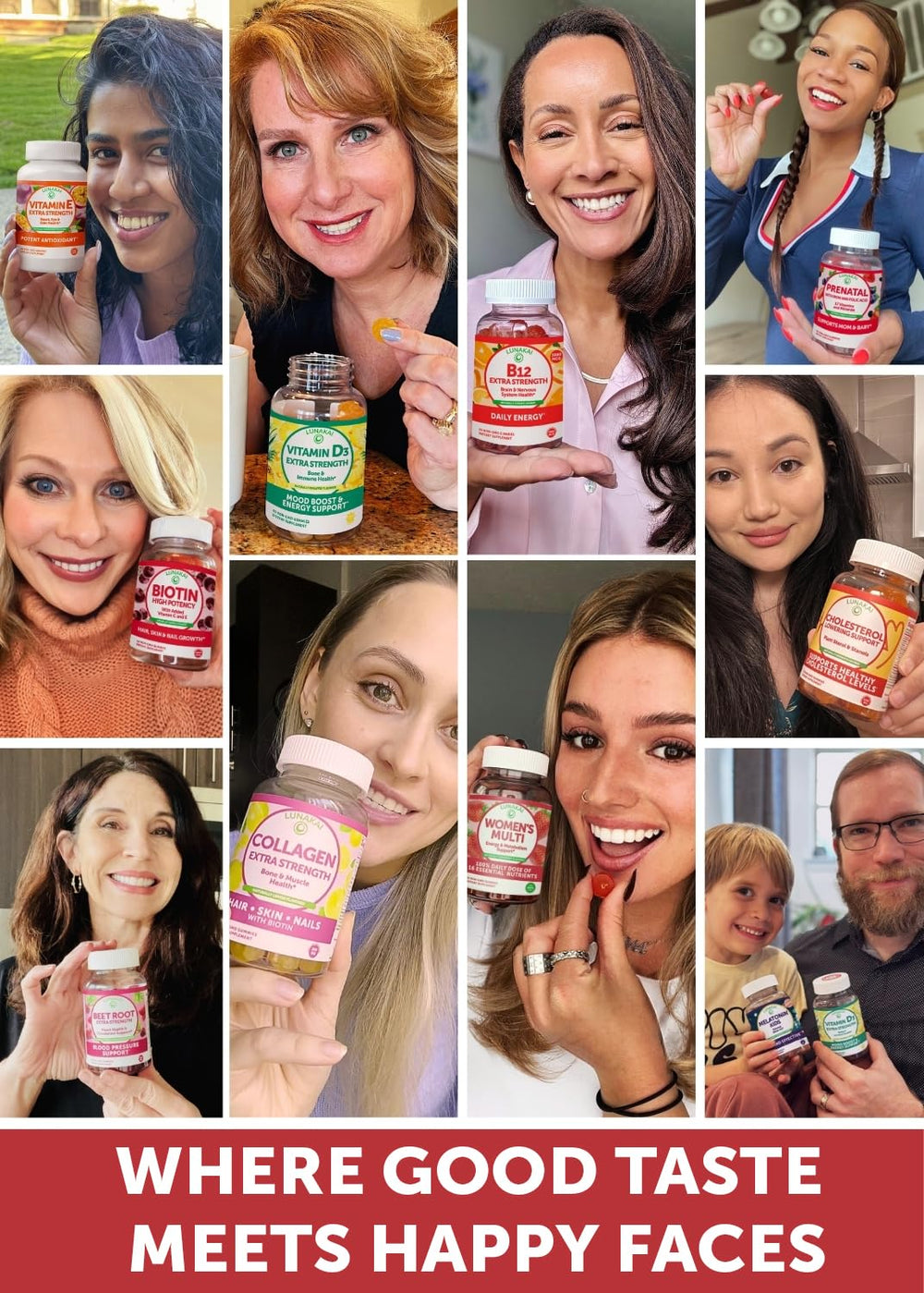 Lunakai B12 gummies vegan non-GMO label, aligned with plant-based wellness.