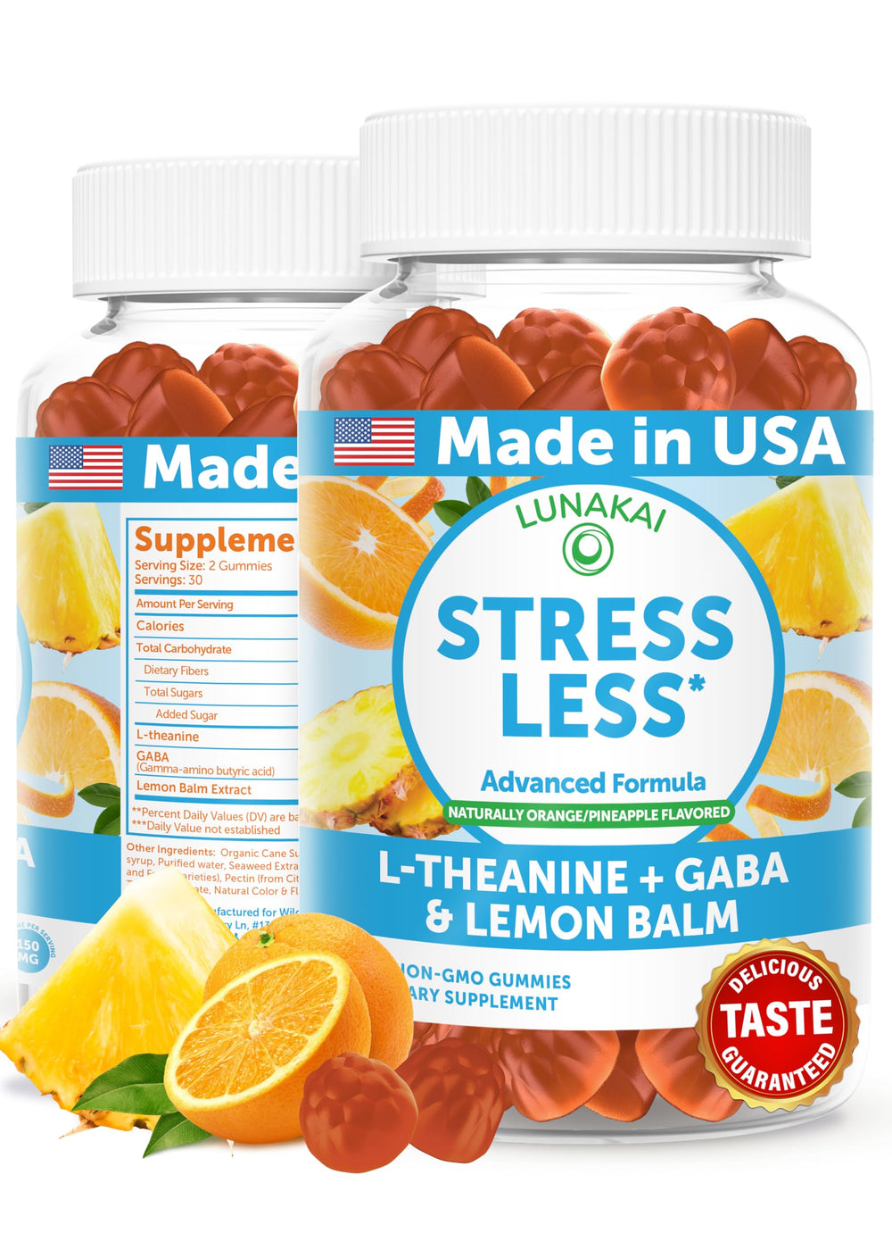 Lunakai Calm Gummies bottle front for daily relaxation support