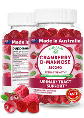 Lunakai Cranberry Gummies bottle on display, supporting daily urinary wellness.