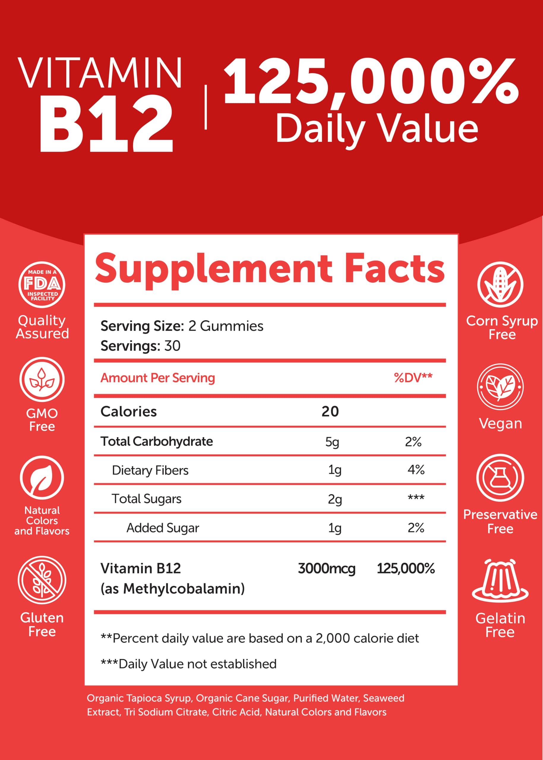 Lunakai gelatin-free vegan gummies close-up highlighting non GMO and allergen-friendly formula.