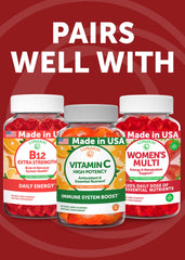 Lunakai iron gummies with vitamin C, B12 and folate support.
