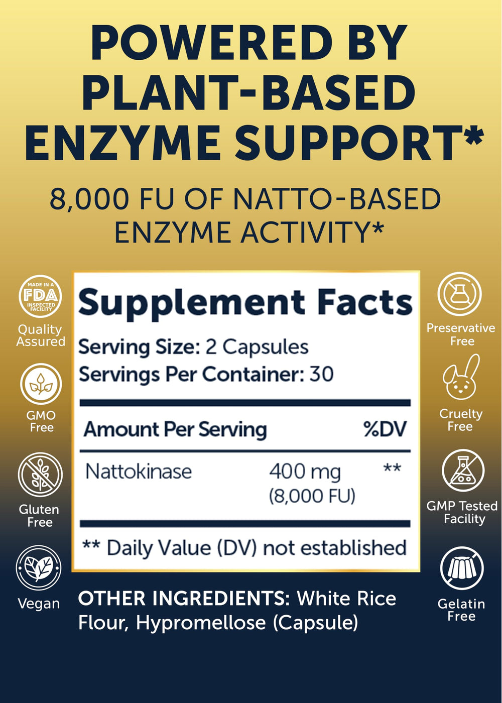 Lunakai nattokinase packaging indicating USA-made GMP production
