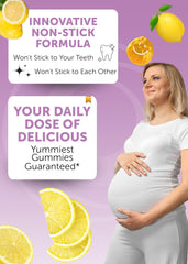 Lunakai prenatal gummies close-up showing soft texture for easy daily use.