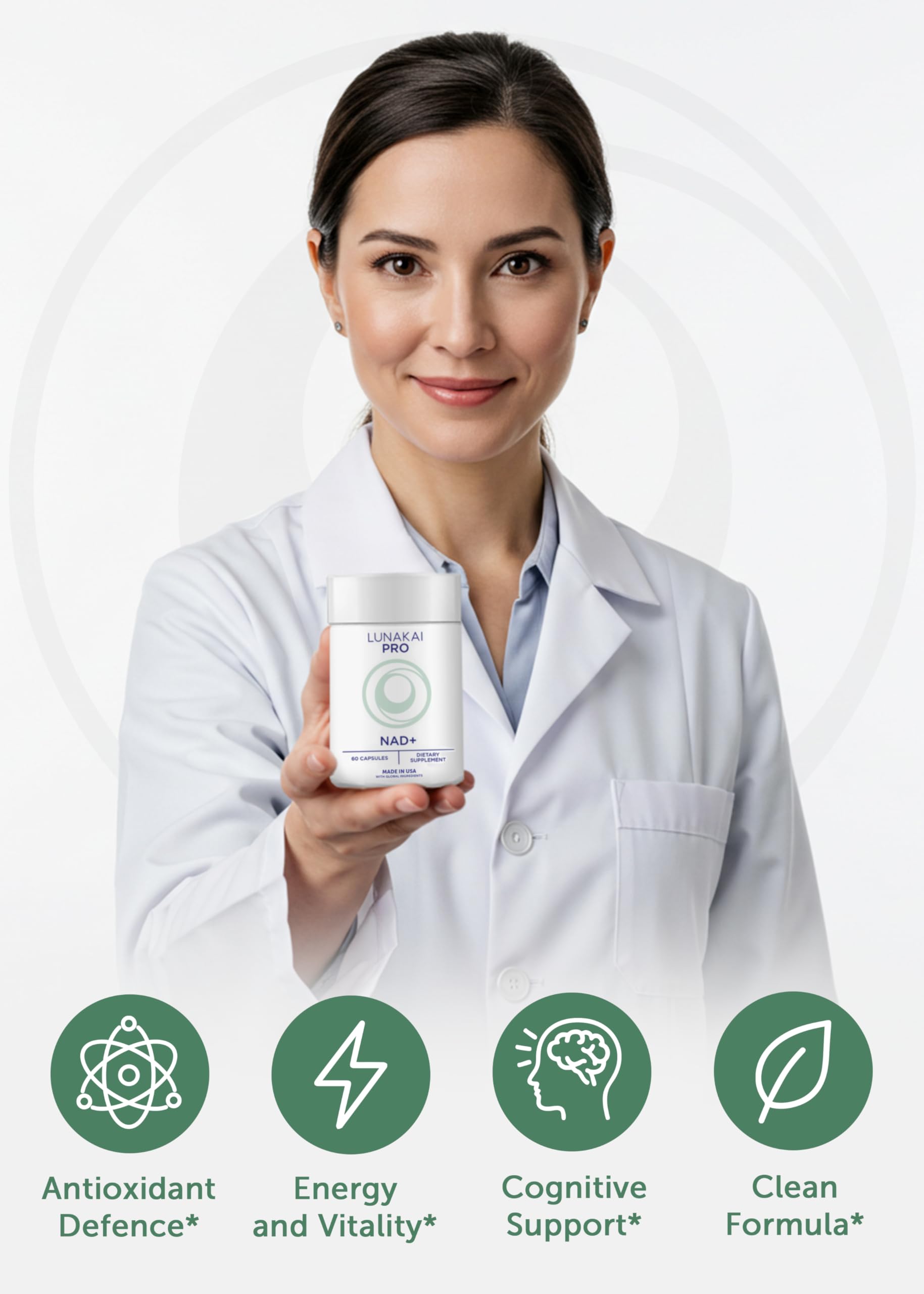 Lunakai PRO packaging with clean-label cues and allergen-free promise.
