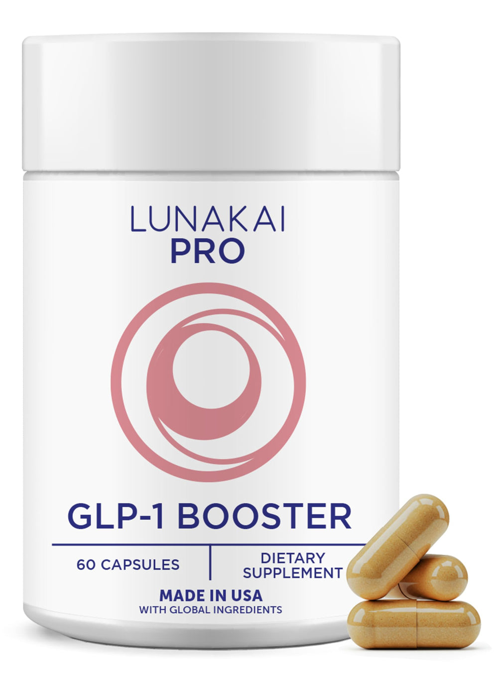 Lunakai PRO GLP-1 bottle front showing branding for daily use