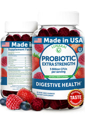 Lunakai probiotic gummies bottle with berry flavor for daily digestive balance.