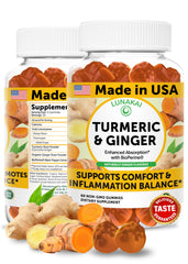 Lunakai turmeric gummies bottle with ginger, a daily wellness option for adults and kids