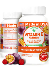 Lunakai Vitamin E Gummies bottle front for daily antioxidant-friendly routine.