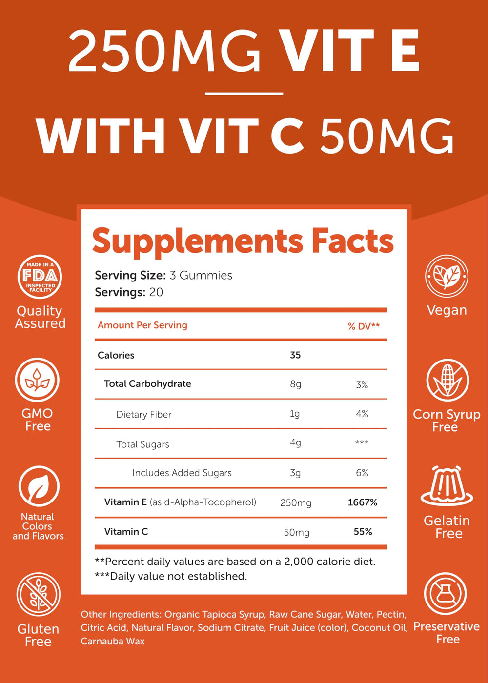 Third-party lab tested seal on Lunakai Vitamin E Gummies batch.