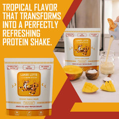 Lunar Lifts natural flavor coconut mango closeup emphasizing real extracts.