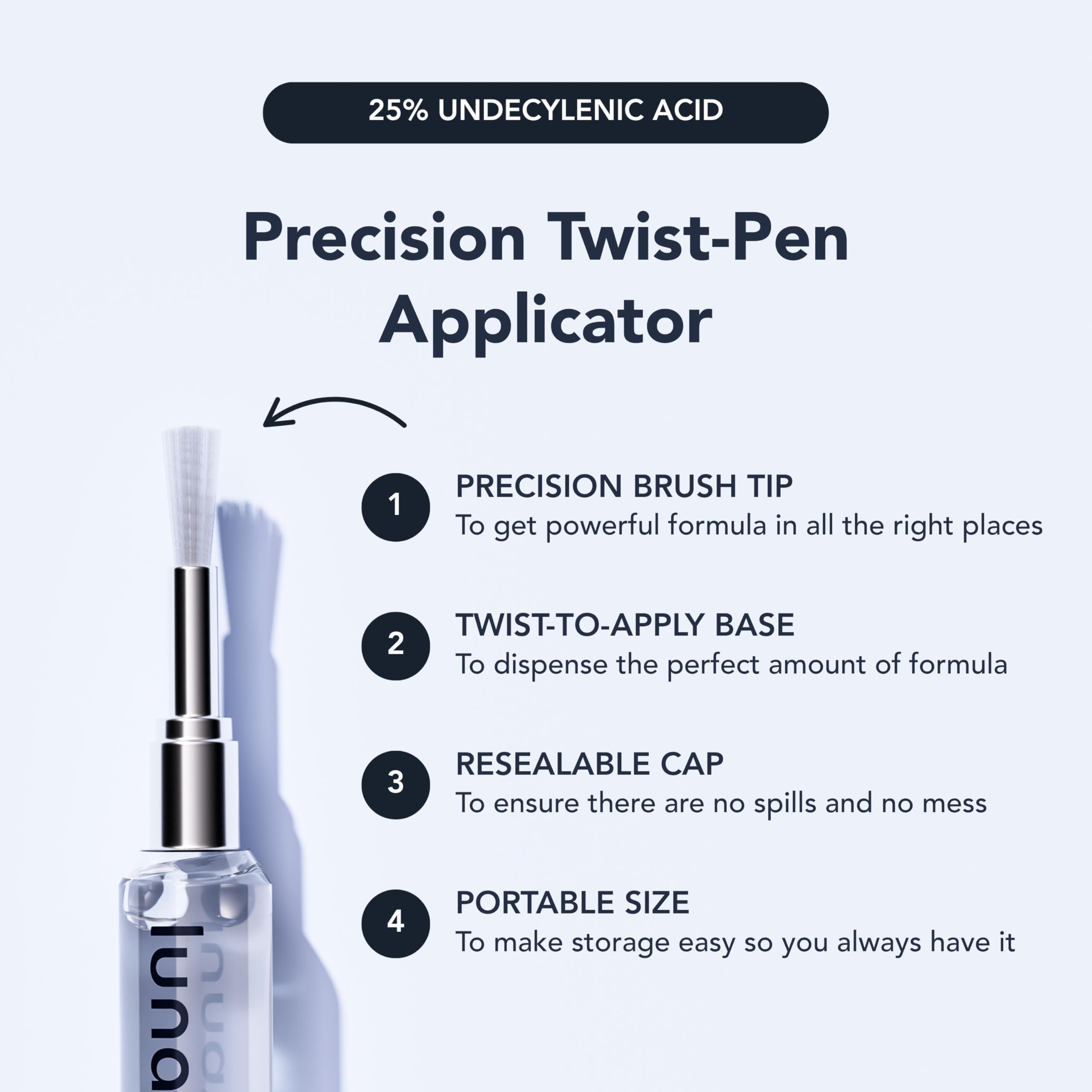 Lunavia Antifungal Pen used between toes to support comfort.