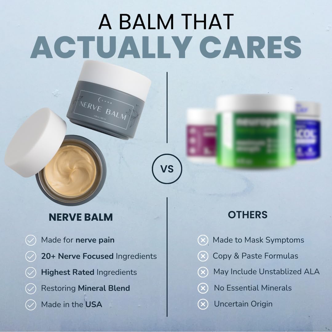 Lune Nerve Balm texture closeup shows a smooth, quick-absorbing finish.