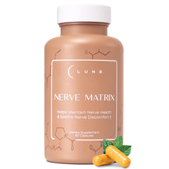Lune Nerve Matrix bottle front for daily nerve support.