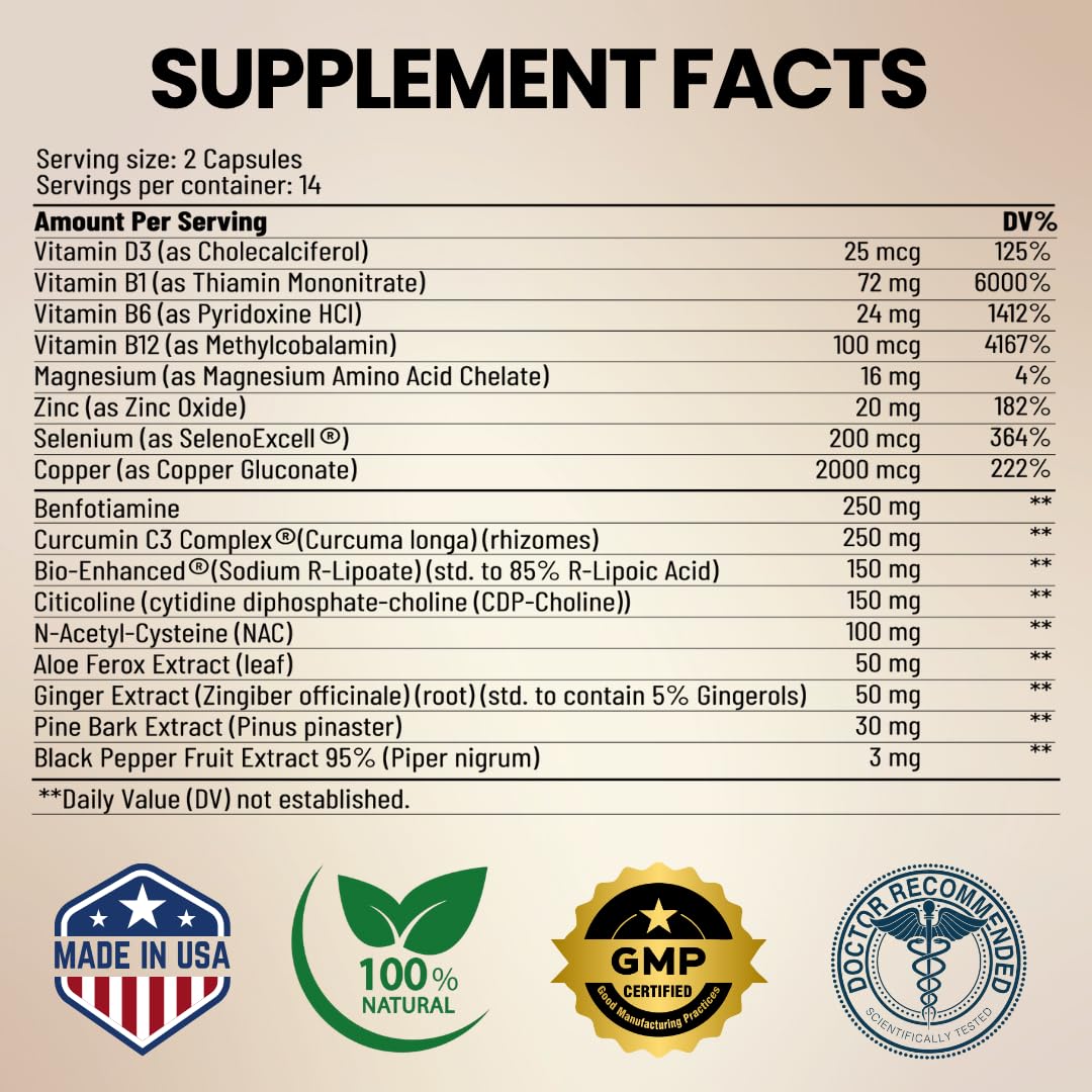 Lune Nerve Matrix packaging shows USA-made quality and testing.