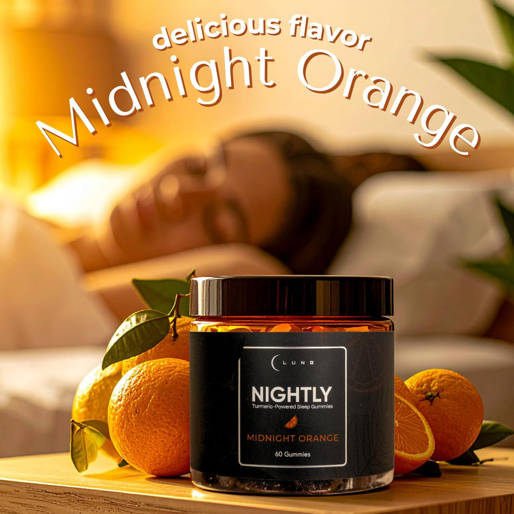 Lune Nightly 5-HTP label close-up suggesting mood support during wind-down