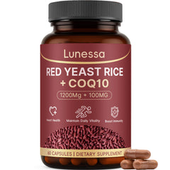 LUNESSA red yeast rice capsules close-up for daily heart support
