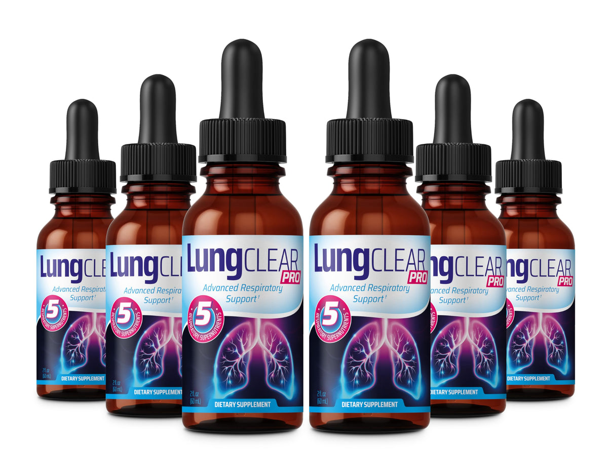 Lung Clear Pro bottle of mullein drops, signaling natural lung support for daily comfort.
