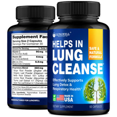 Lungwell quit smoking aid bottle ready for daily use to support breathing.