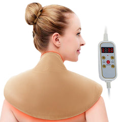 LUNI LAX large neck-shoulder heating pad covers neck and shoulders with warm comfort.