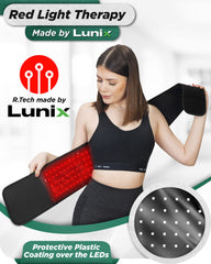 Close-up of Lunix LX16's 105-LED panel delivering red and near-infrared light.