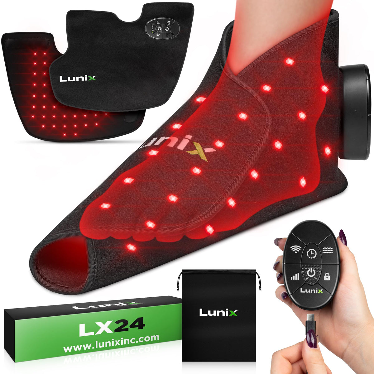Lunix LX24 foot device with ergonomic design for comfortable therapy sessions.