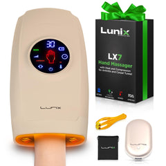 Lunix LX7 hand massager front view showing portable design for everyday use.