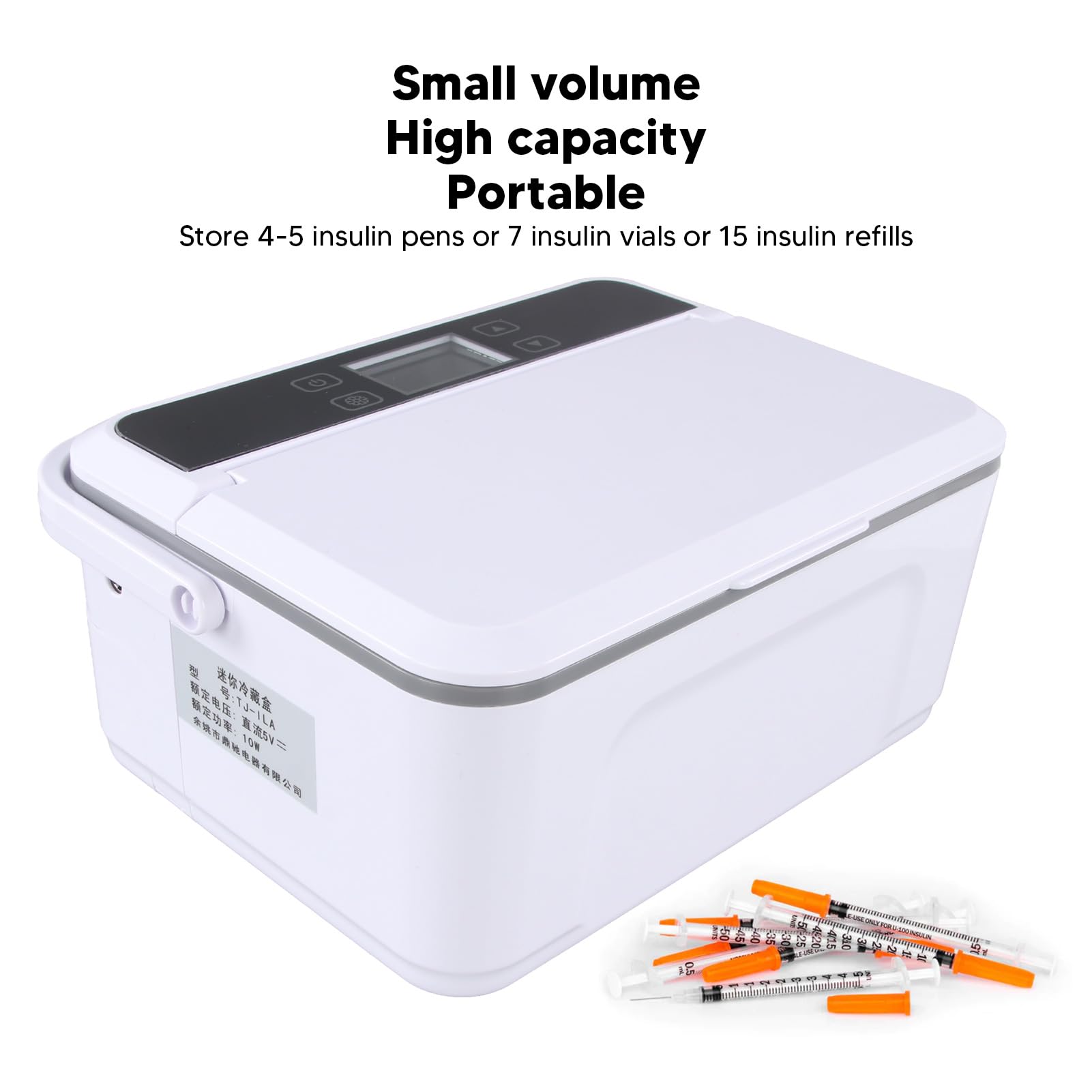 Luqeeg compact insulin insulation box demonstrates space-efficient design for travel.