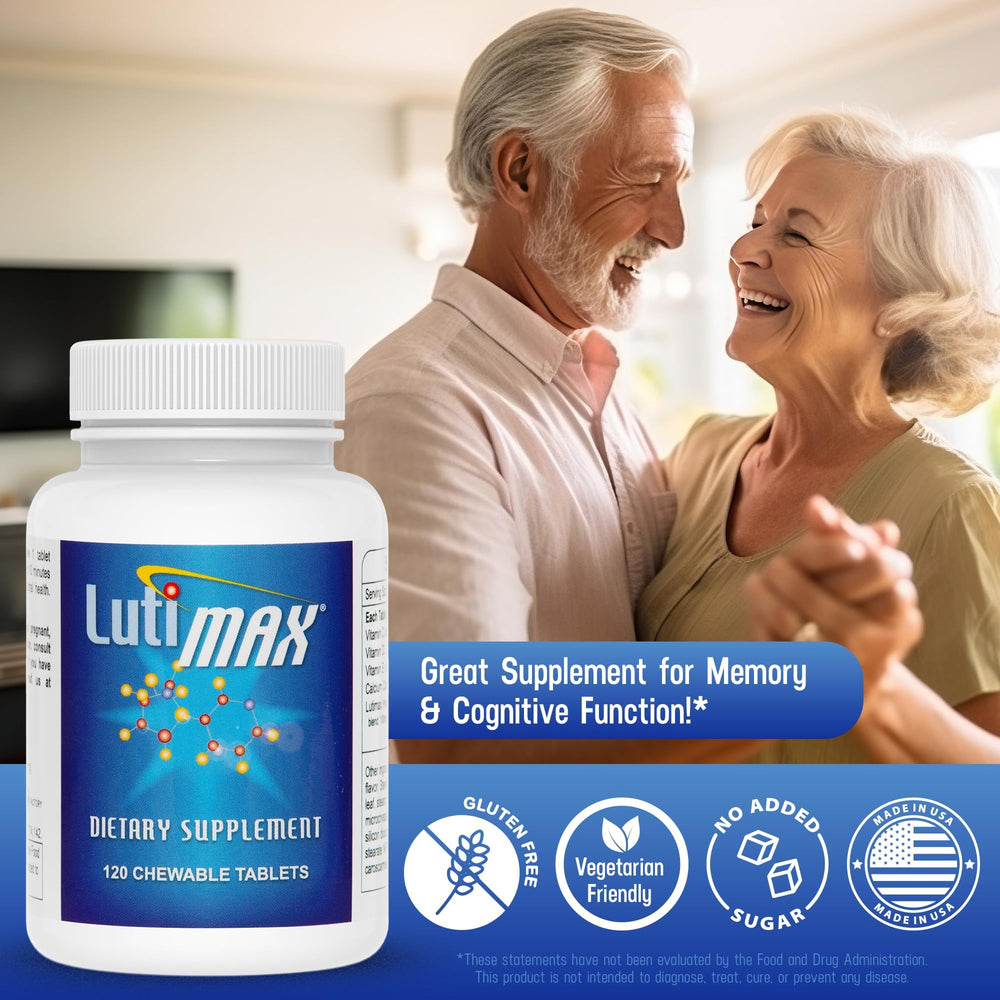 Packaging of Lutimax original formula hinting at a trusted wellness lineage.
