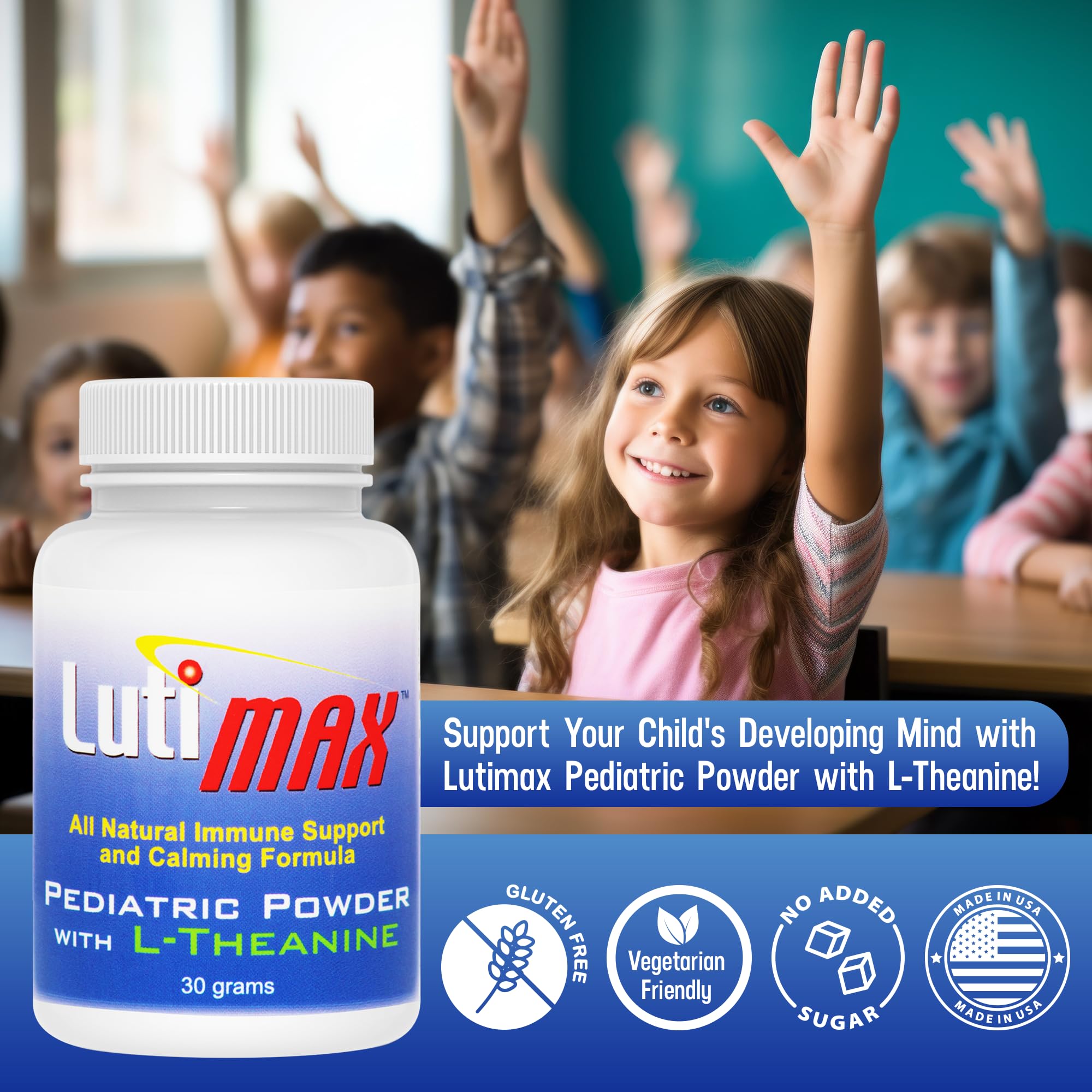 Lutimax pediatric daily routine checklist with serving suggestion