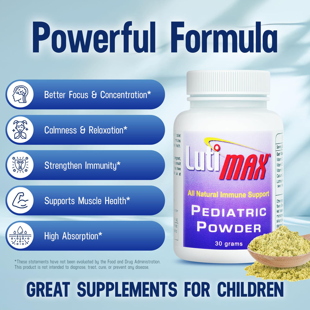 LutiMax measuring spoon for accurate pediatric dosing of luteolin powder