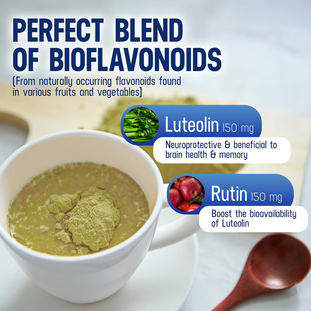 LutiMax unflavored luteolin powder blends into beverages for children