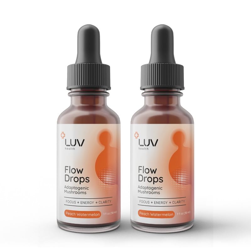 LUV health Flow Drops bottle pour for on-the-go energy and focus support