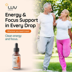 LUV health Flow Drops closeup of mushroom blend ingredients and colors.