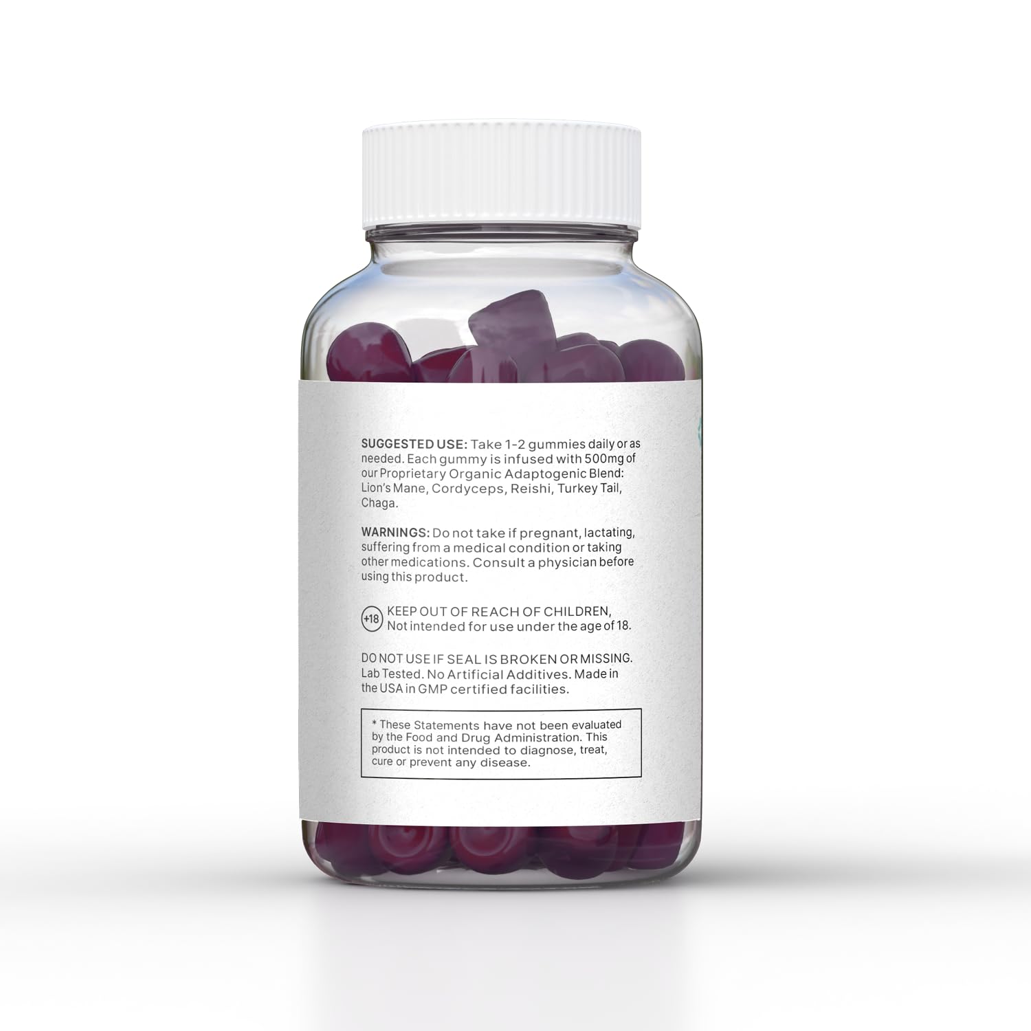 LUV Health Mind Gummies USA-made label with third-party testing for safety.