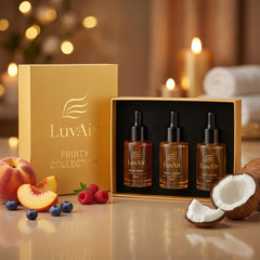 LuvAir Floral collection bottle pour delivers serene aroma for relaxing spaces.