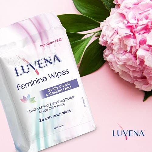 Luvena wipes closeup—cucumber scent for a refreshing cleanse.