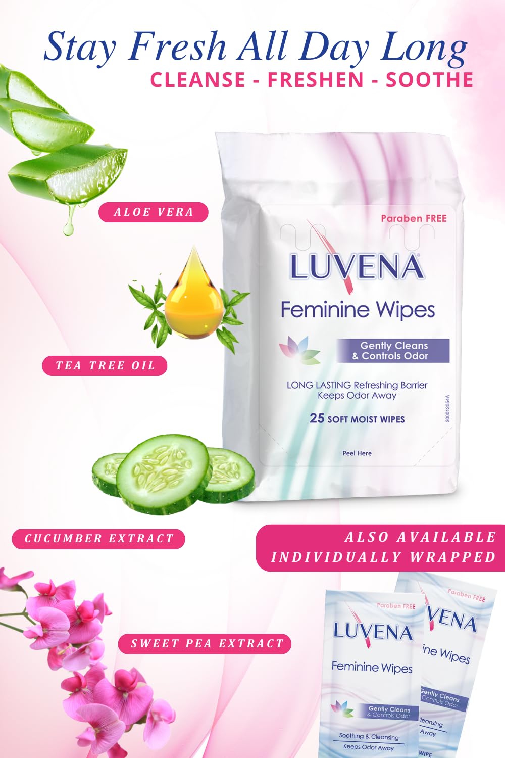 Luvena anti-odor wipes—invigorating after gym sessions.