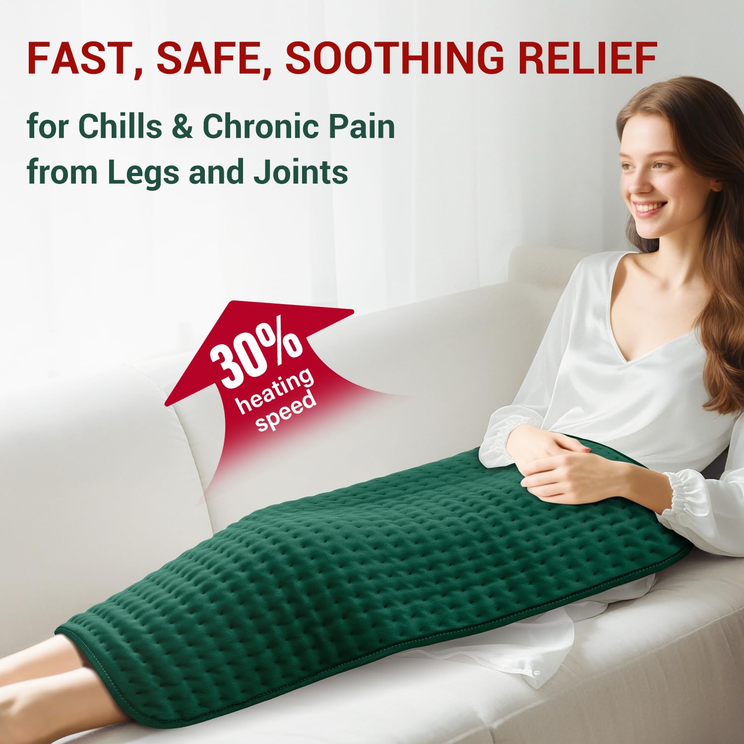 luwanda XXXL heating pad timer options enable customizable warmth.