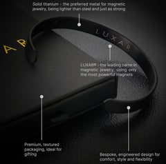 LUXAR neodymium magnets close-up shows strong cores for reliable all-day wear.
