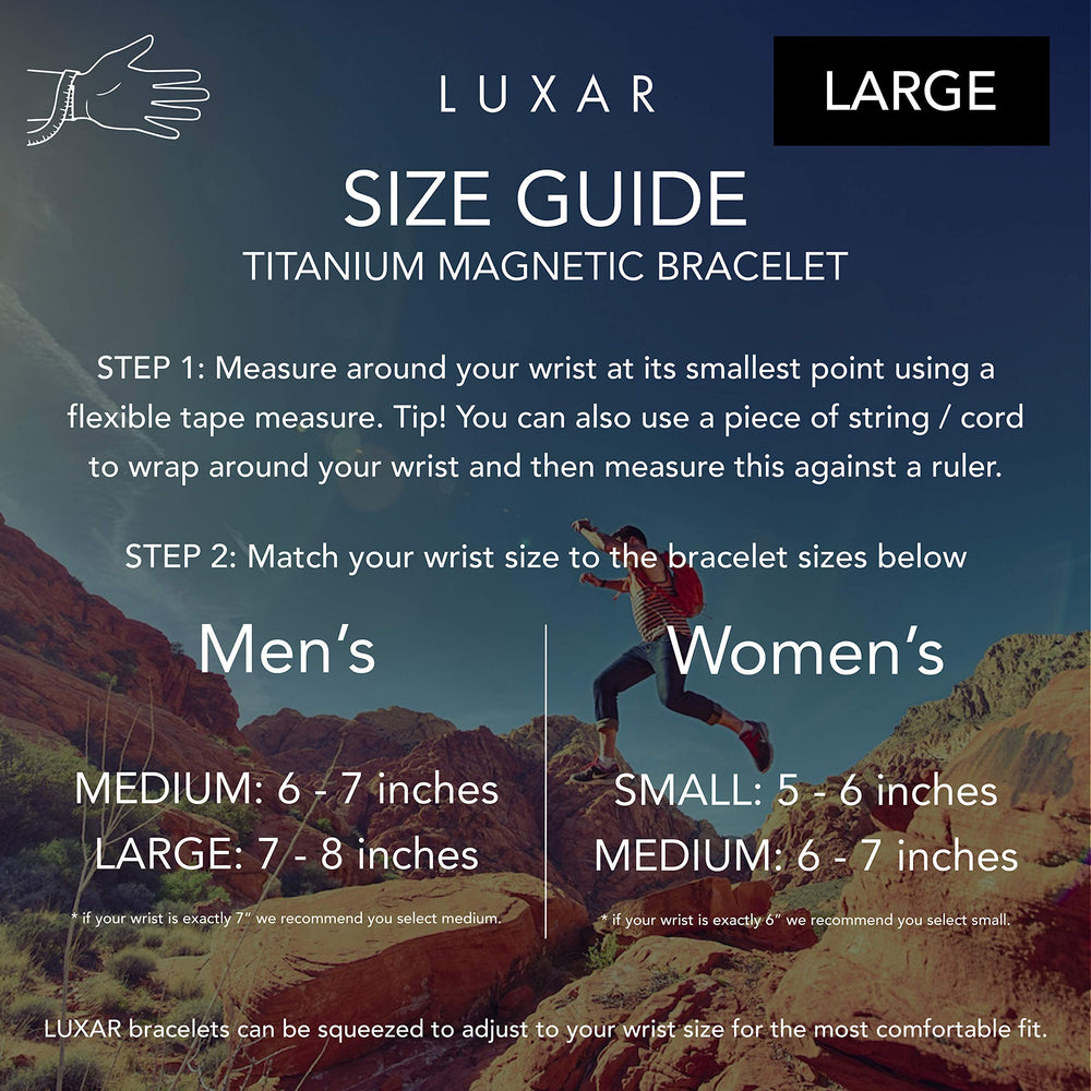 LUXAR size-adjustment feature shown by easy squeeze-to-fit design.