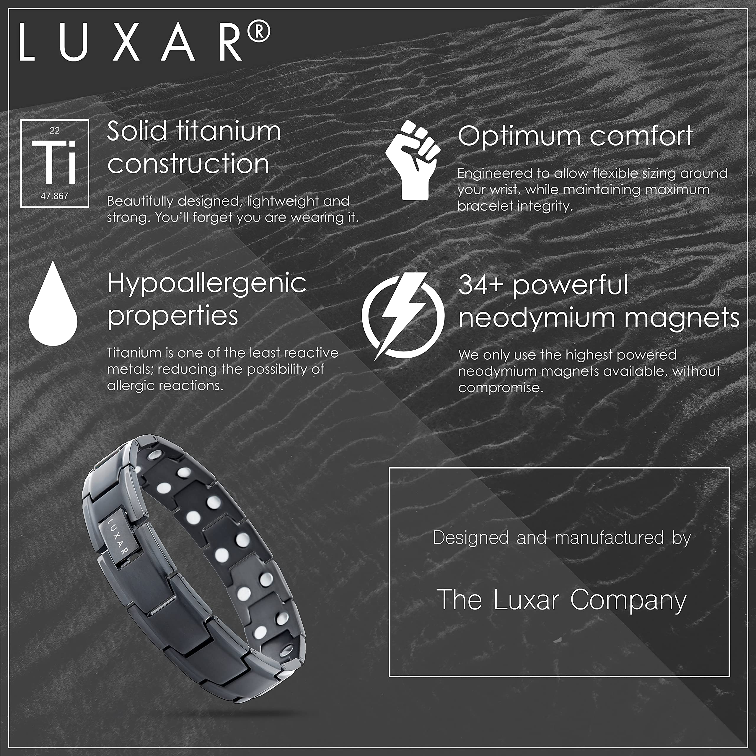Luxar linked bracelet adjustable tool in use for perfect fit