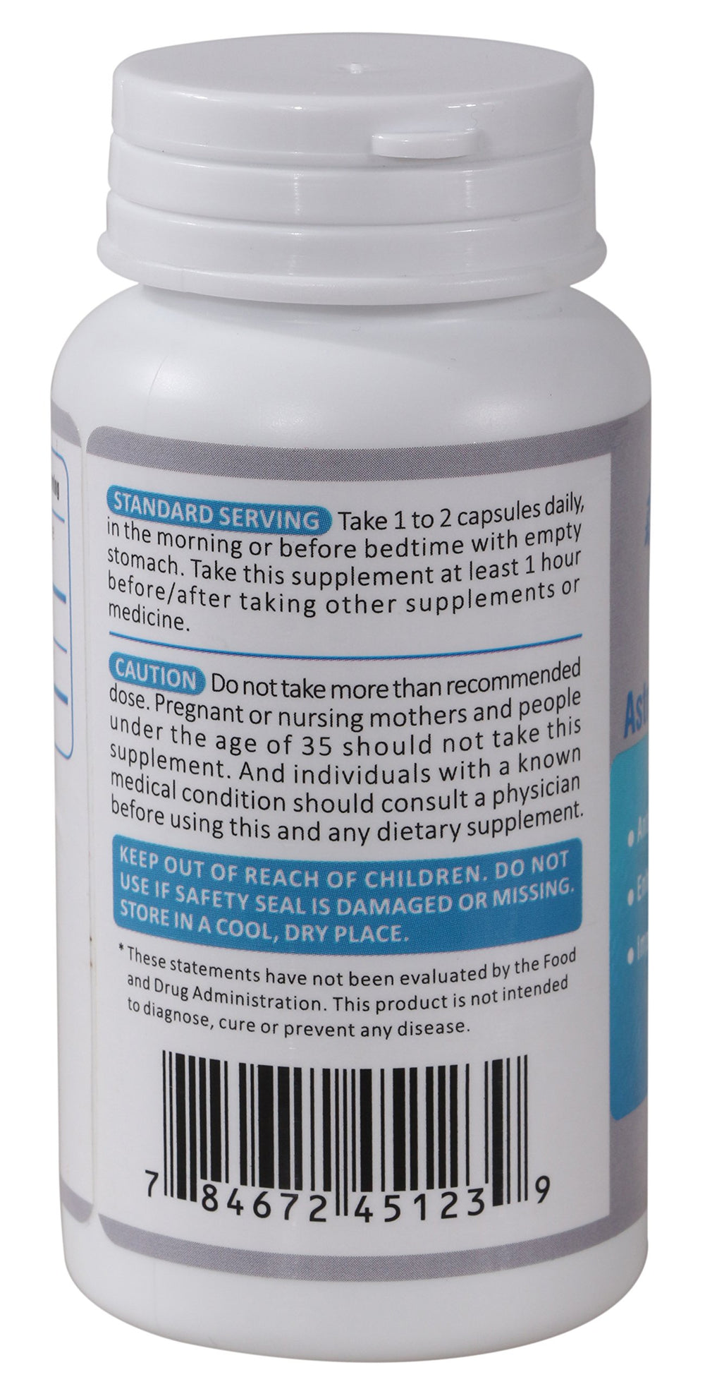 LUXIVI Astragaloside IV label closeup—detailed product information.
