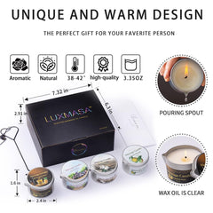 LUXMASA massage candle pour spout prevents spills during at-home massages.
