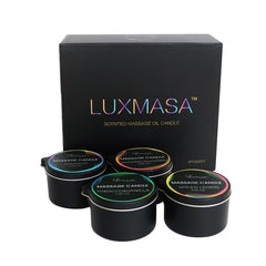 Luxmasa massage oil moisturizes and nourishes the skin.