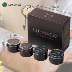Luxmasa spiced lemon scent massage candle for energizing morning routines.